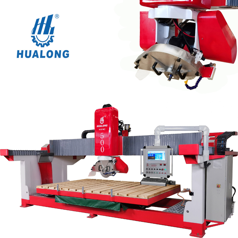 HUALONG Cnc-Granit-Marmor-Automatische Steinschneidemaschine mit 3-Achsen-Interpolation für Arbeitsplatten HSNC-500 