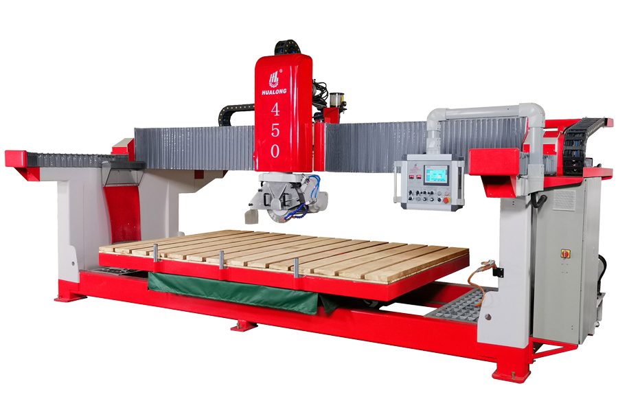 HUALONG-Maschinen Steinschneidemaschine HLSQ-450 45-Grad-Fase Automatische Steinschneide-Granit-Brückensägemaschine zum Schneiden von Platten